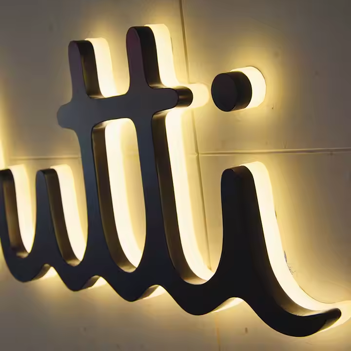 Modern LED Font Store Logo Plate Waterpro of Metal Letters for Retail Shop/Cafe Branding