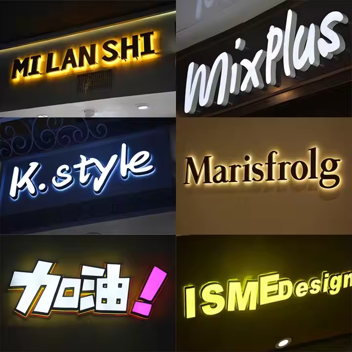 Advertising Signage Factory Custom LOGO Advertising LED Illuminated Sign Outdoor Name Board Letter Design Signboard 3D