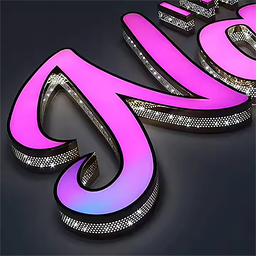 Business logo Sign Outdoor Advertising Illuminated Steel Led Channel Letter Sign 3d Led Perforated Front-lit Letter Sign